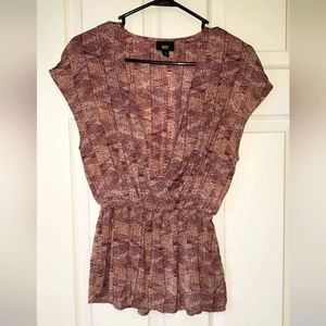 Plunging V neck blouse